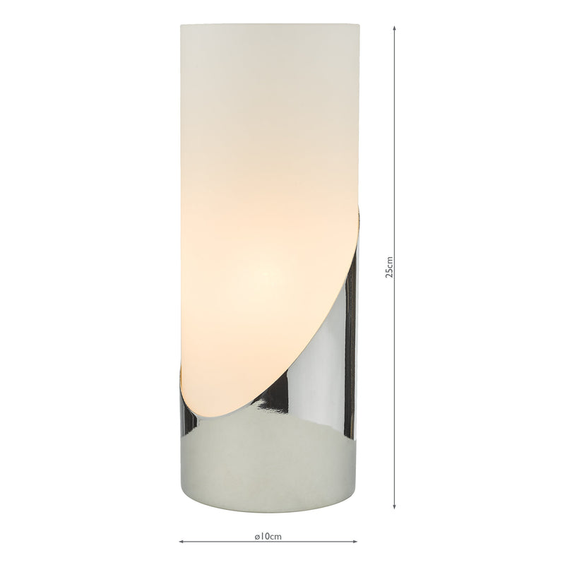Load image into Gallery viewer, Dar Lighting FAR4250 Faris Touch Table Lamp Polished Chrome Opal Glass - 37132
