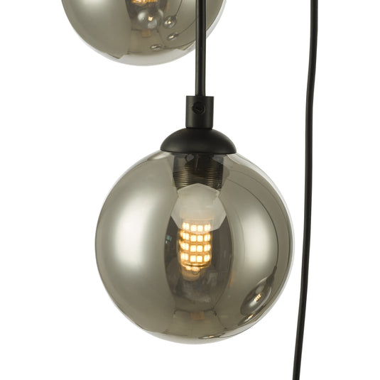 Dar Lighting FED0522-01 Federico 5 Light Cluster Pendant Black Smoked Glass - 36909