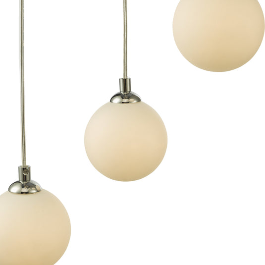Dar Lighting FED0550-02 Federico 5 Light Cluster Pendant Polished Chrome Opal Glass - 36914