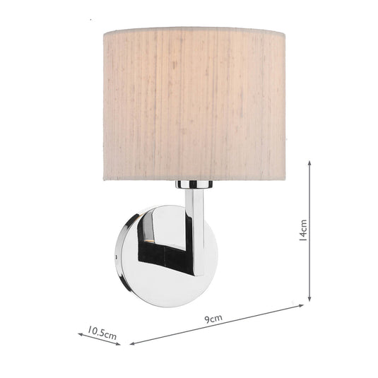 Dar Lighting FER0750 Ferrara Wall Bracket Round With Square Arm Polished Chrome Base Only - 35048