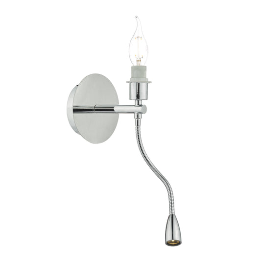 Dar Lighting FET0750 Feta Wall Light LED Polished Chrome Base Only - 35049
