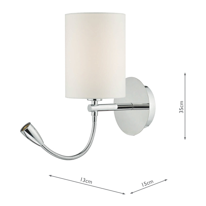 Load image into Gallery viewer, Dar Lighting FET0750 Feta Wall Light LED Polished Chrome Base Only - 35049
