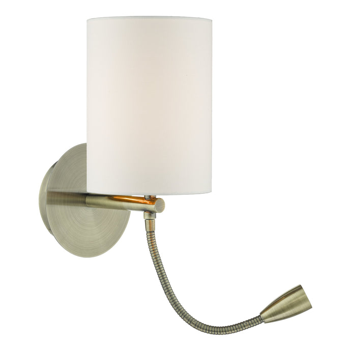 Dar Lighting FET0775 Feta Wall Light LED Antique Brass Base Only - 35050