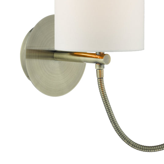Dar Lighting FET0775 Feta Wall Light LED Antique Brass Base Only - 35050