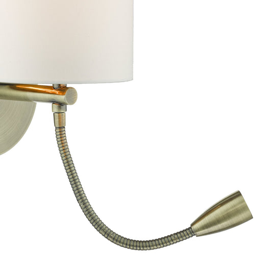 Dar Lighting FET0775 Feta Wall Light LED Antique Brass Base Only - 35050