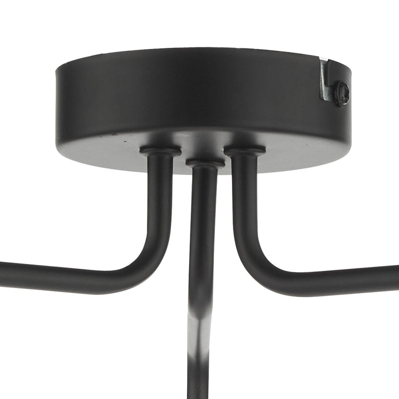 Load image into Gallery viewer, Dar Lighting FEY0322-02 Feya 3 Light Semi Flush Ceiling Light Matt Black Opal Glass - 35052
