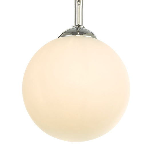Dar Lighting FEY0350-02 Feya 3 Light Semi Flush Ceiling Light Polished Chrome Opal Glass - 35054