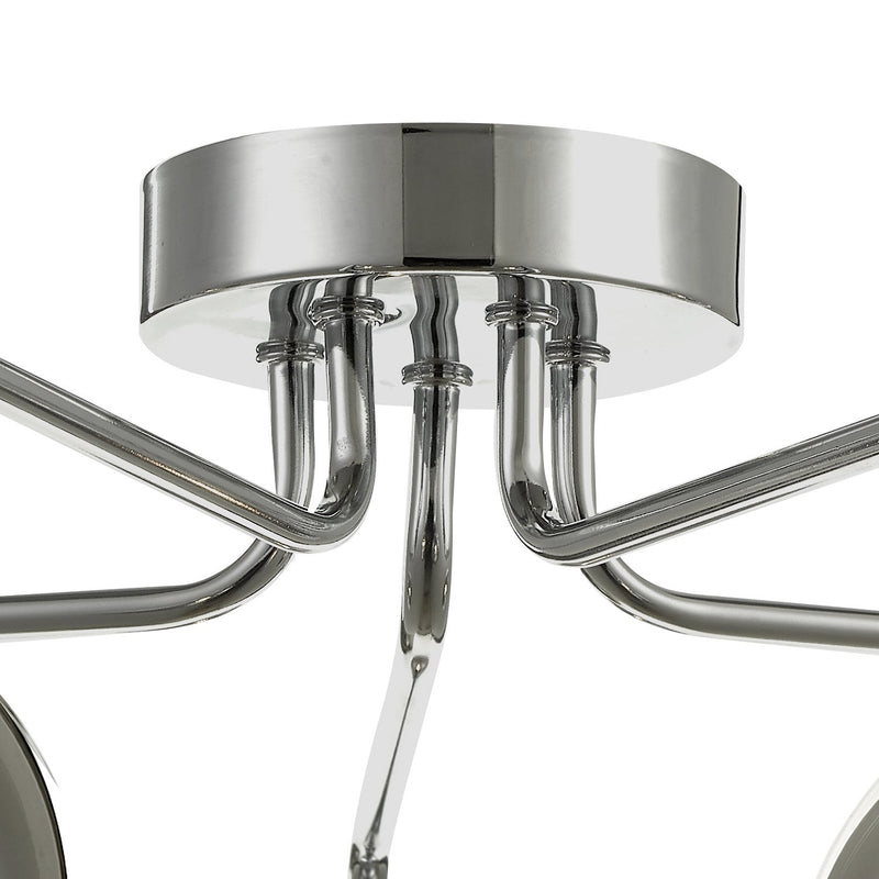Load image into Gallery viewer, Dar Lighting FEY0550-01 Feya 5 Light Semi Flush Ceiling Light Polished Chrome Smoked Glass - 35057
