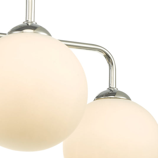 Dar Lighting FEY0550-02 Feya 5 Light Semi Flush Ceiling Light Polished Chrome Opal Glass - 35058