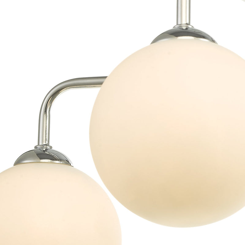 Load image into Gallery viewer, Dar Lighting FEY0550-02 Feya 5 Light Semi Flush Ceiling Light Polished Chrome Opal Glass - 35058
