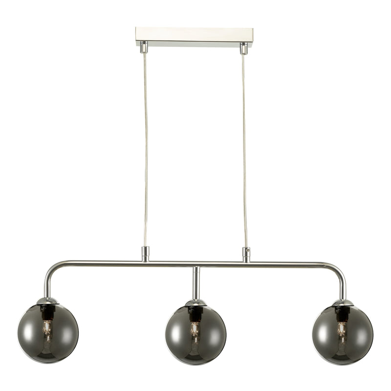 Load image into Gallery viewer, Dar Lighting FEY6250-01 Feya 3 Light Bar Pendant Polished Chrome Smoked Glass - 35063
