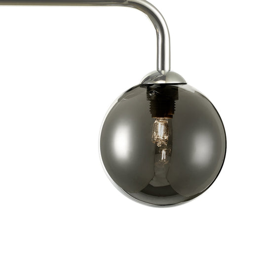 Dar Lighting FEY6250-01 Feya 3 Light Bar Pendant Polished Chrome Smoked Glass - 35063