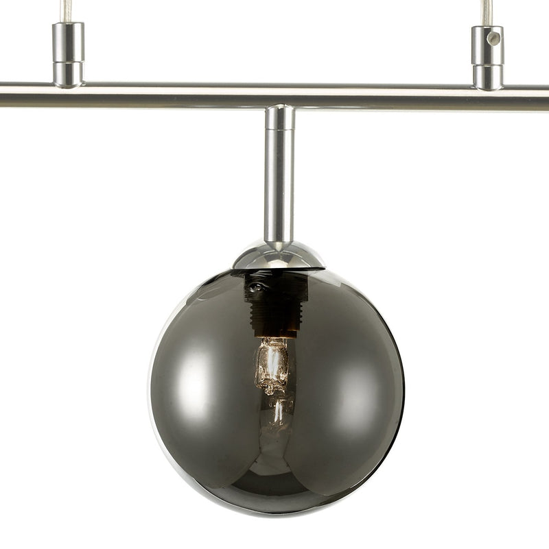 Load image into Gallery viewer, Dar Lighting FEY6250-01 Feya 3 Light Bar Pendant Polished Chrome Smoked Glass - 35063
