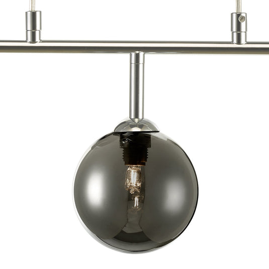 Dar Lighting FEY6250-01 Feya 3 Light Bar Pendant Polished Chrome Smoked Glass - 35063