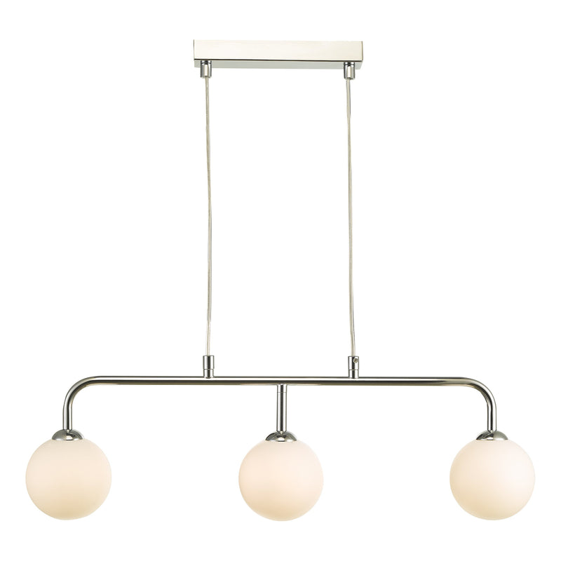 Load image into Gallery viewer, Dar Lighting FEY6250-02 Feya 3 Light Bar Pendant Polished Chrome Opal Glass - 35064
