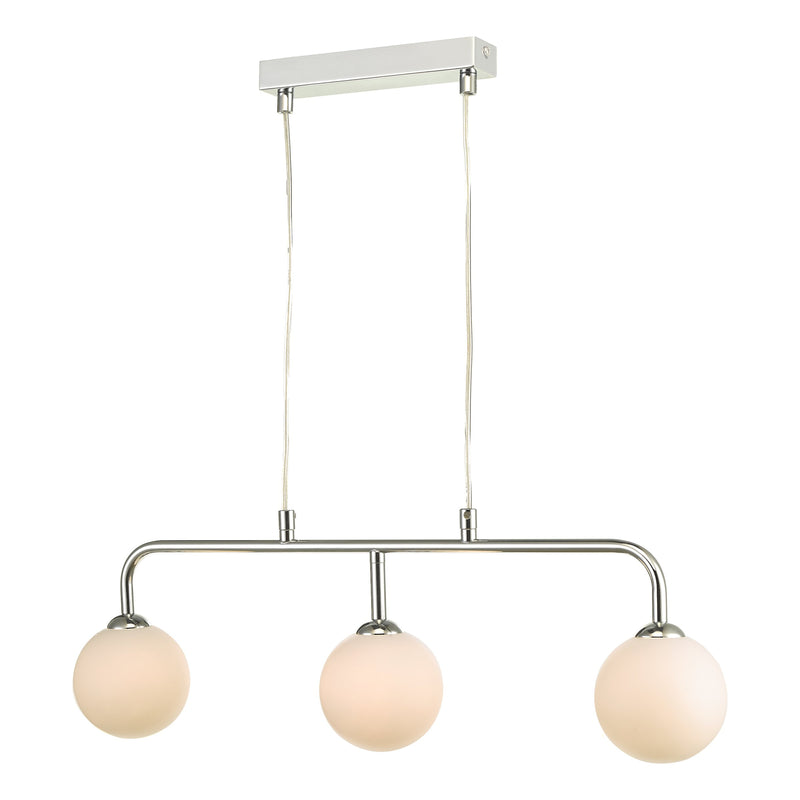 Load image into Gallery viewer, Dar Lighting FEY6250-02 Feya 3 Light Bar Pendant Polished Chrome Opal Glass - 35064
