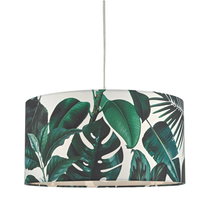 Dar Lighting FIL6524 Filip Easy Fit Pendant Green Leaf Print - 23188