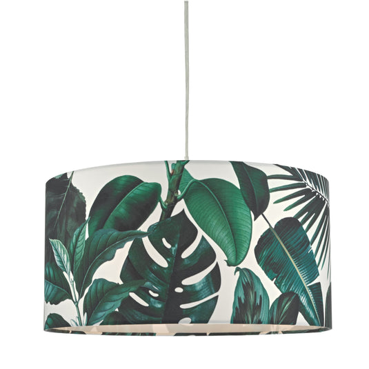 Dar Lighting FIL6524 Filip Easy Fit Pendant Green Leaf Print - 23188