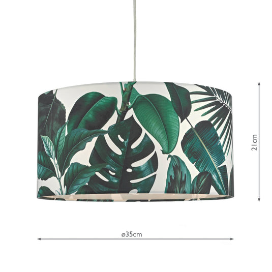 Dar Lighting FIL6524 Filip Easy Fit Pendant Green Leaf Print - 23188