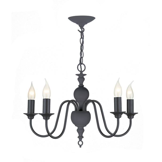 David Hunt Lighting FLE0523 FLEMISH 5 light pendant in smoke blue