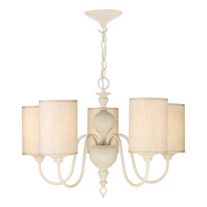 David Hunt Lighting FLE0533 Flemish 5 Light Pendant Cream complete with Shades