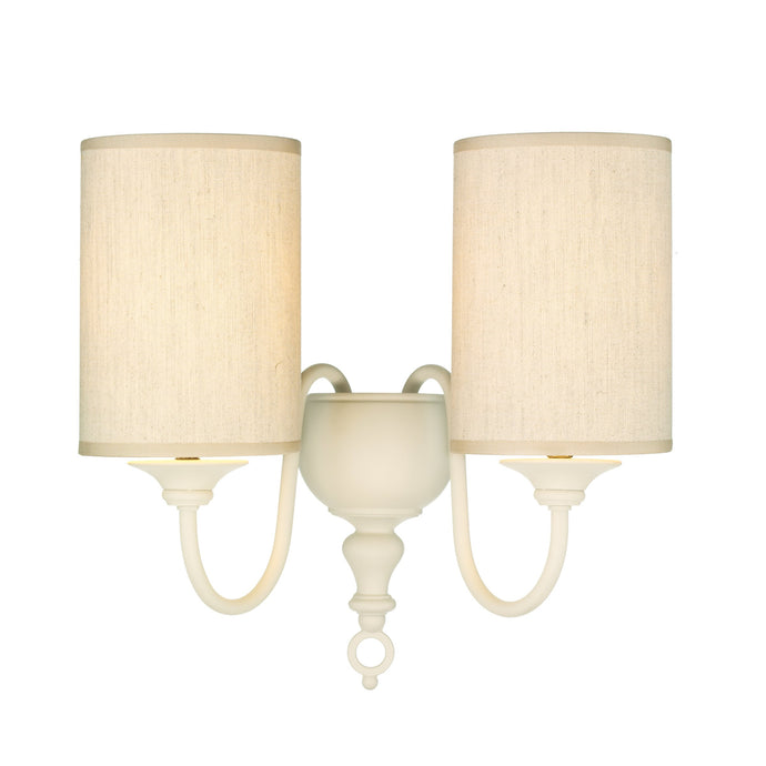 David Hunt Lighting FLE0933 Flemish Double Wall Bracket Cream complete with Shades