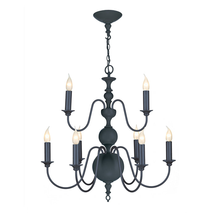 David Hunt Lighting FLE1323 FLEMISH 9 light pendant in smoke blue