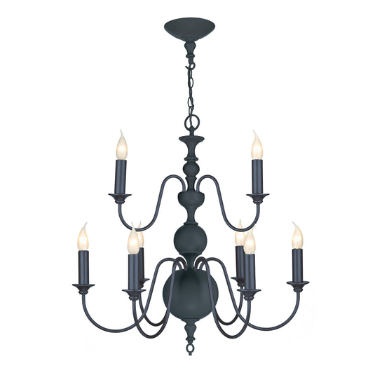 David Hunt Lighting FLE1323 FLEMISH 9 light pendant in smoke blue