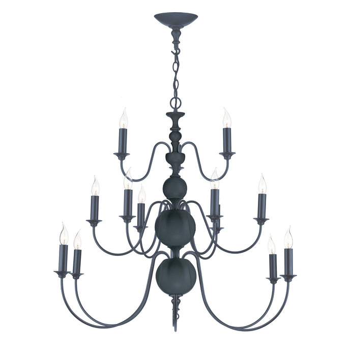 David Hunt Lighting FLE1523 FLEMISH 15 light pendant in smoke blue