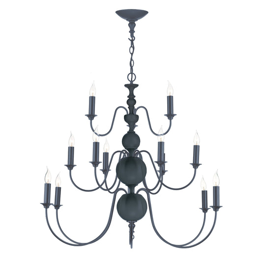 David Hunt Lighting FLE1523 FLEMISH 15 light pendant in smoke blue