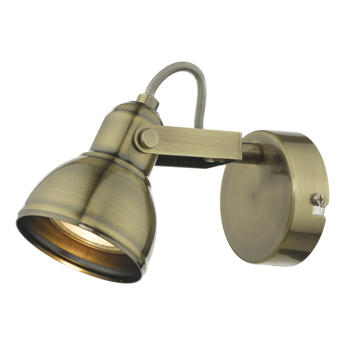 Dar Lighting FOT0775 Fothergill Single Spotlight Antique Brass - 37134