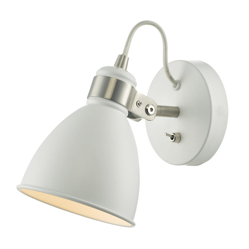 Load image into Gallery viewer, Dar Lighting FRE0702 Frederick Wall Light White &amp; Satin Chrome - 35065
