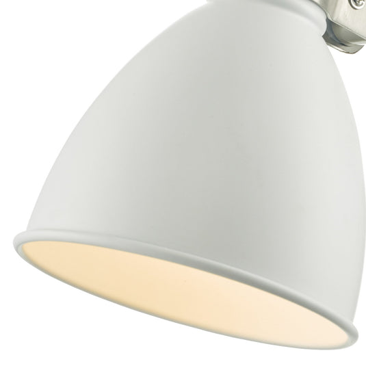 Dar Lighting FRE0702 Frederick Wall Light White & Satin Chrome - 35065