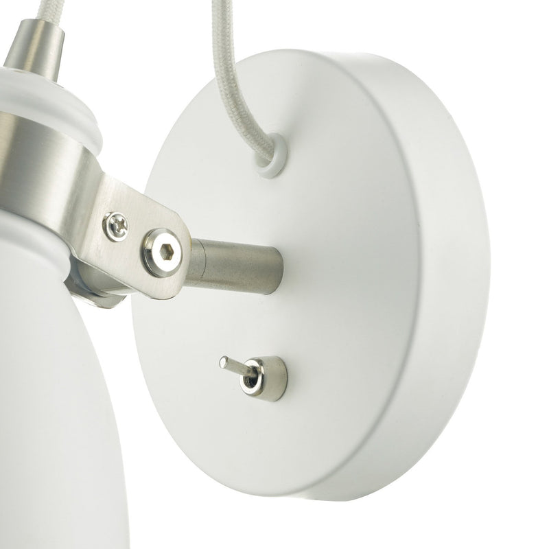 Load image into Gallery viewer, Dar Lighting FRE0702 Frederick Wall Light White &amp; Satin Chrome - 35065
