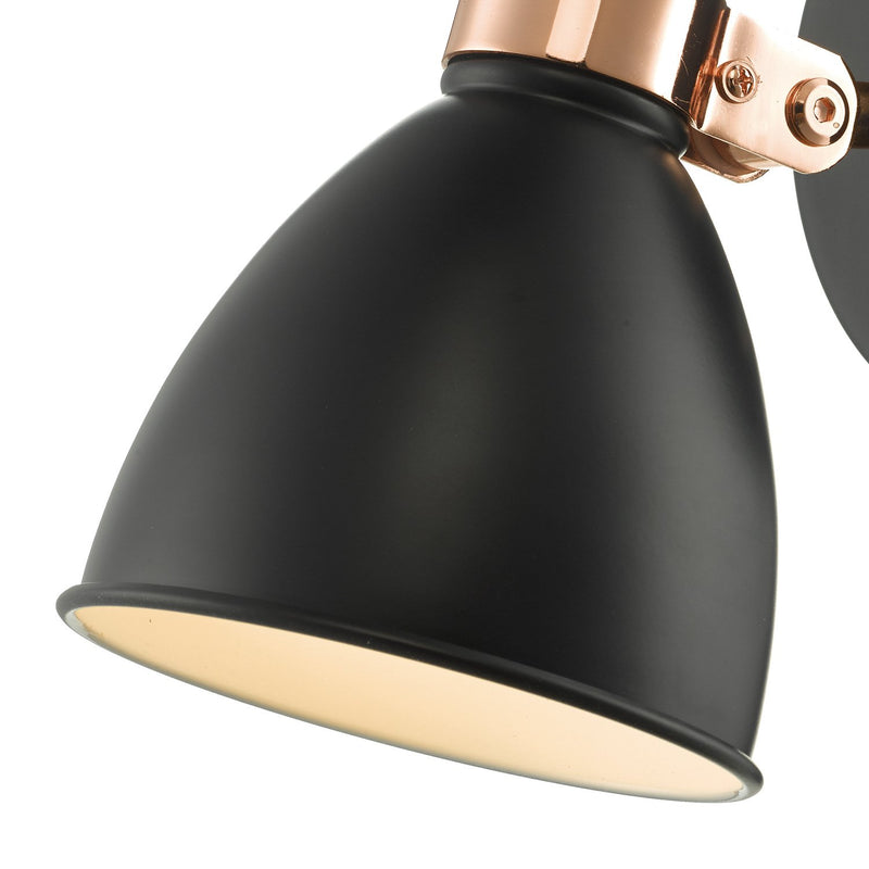 Load image into Gallery viewer, Dar Lighting FRE0722 Frederick Wall Light Black &amp; Copper - 35066
