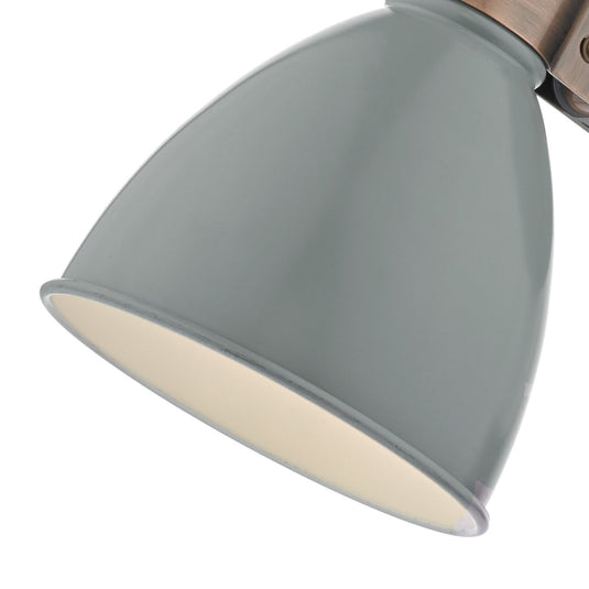 Dar Lighting FRE0739 Frederick Wall Light Grey & Copper - 35069