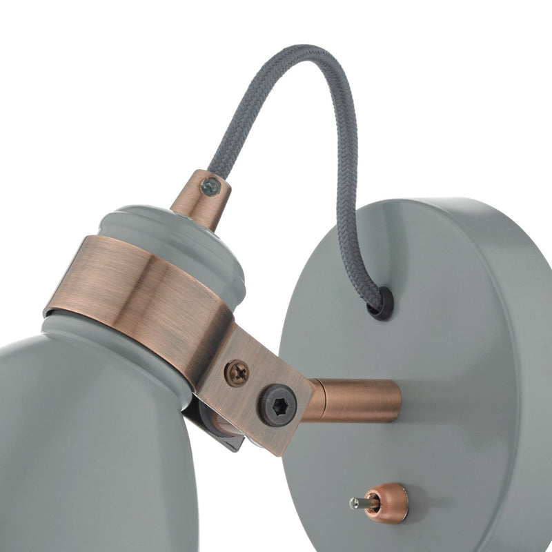 Load image into Gallery viewer, Dar Lighting FRE0739 Frederick Wall Light Grey &amp; Copper - 35069
