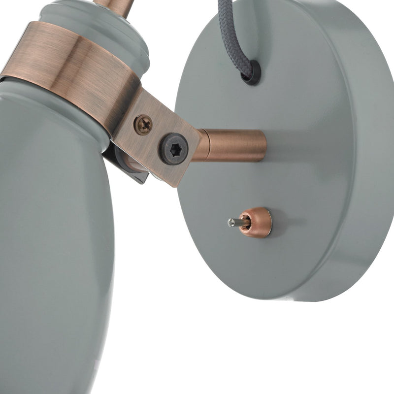 Load image into Gallery viewer, Dar Lighting FRE0739 Frederick Wall Light Grey &amp; Copper - 35069
