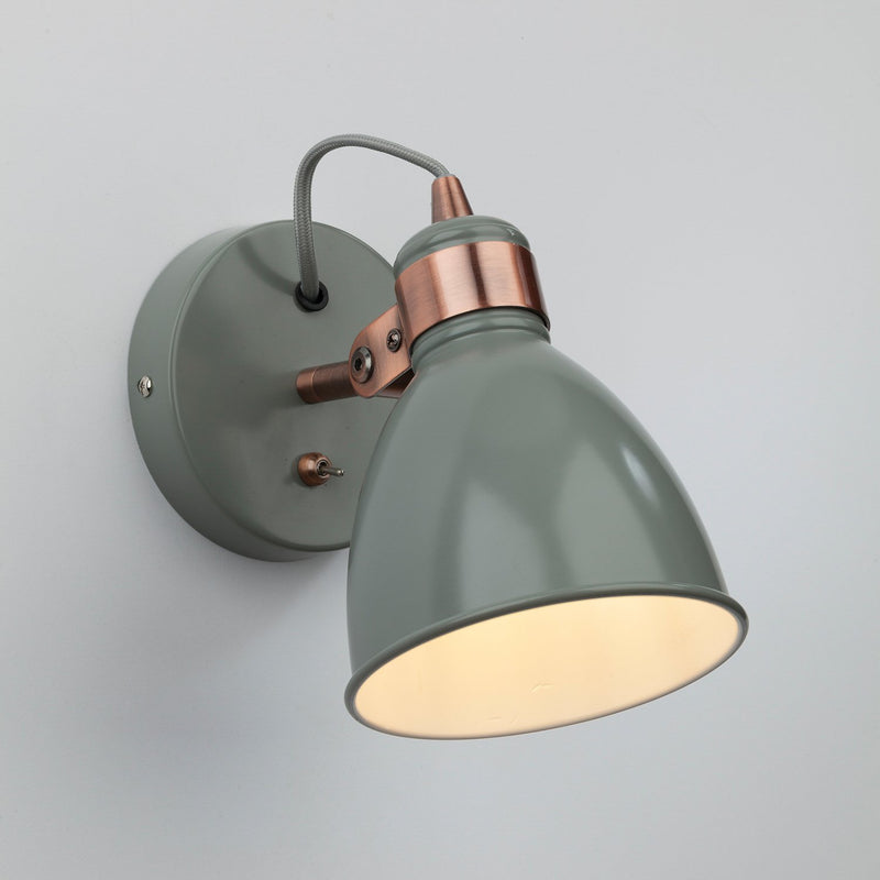 Load image into Gallery viewer, Dar Lighting FRE0739 Frederick Wall Light Grey &amp; Copper - 35069
