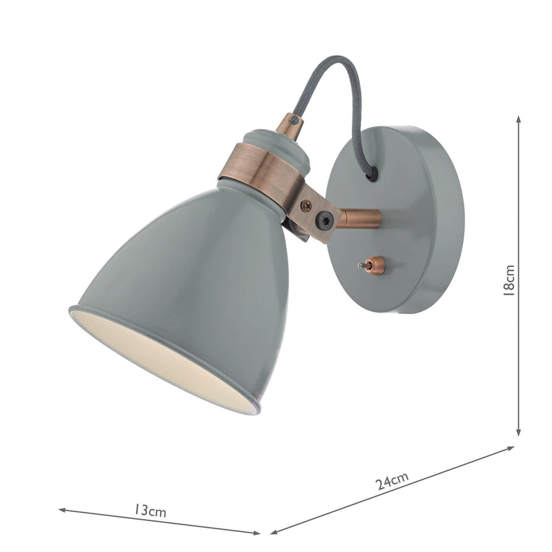 Load image into Gallery viewer, Dar Lighting FRE0739 Frederick Wall Light Grey &amp; Copper - 35069
