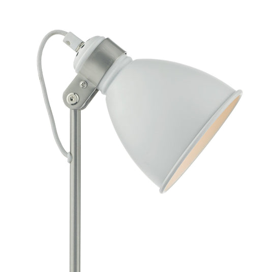 Dar Lighting FRE4202 Frederick Task Lamp White & Satin Chrome - 22678