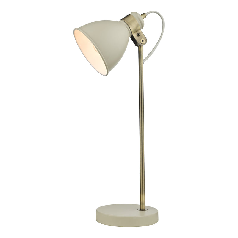 Load image into Gallery viewer, Dar Lighting FRE4233 Frederick Task Table Lamp Cream Antique Brass - 35070
