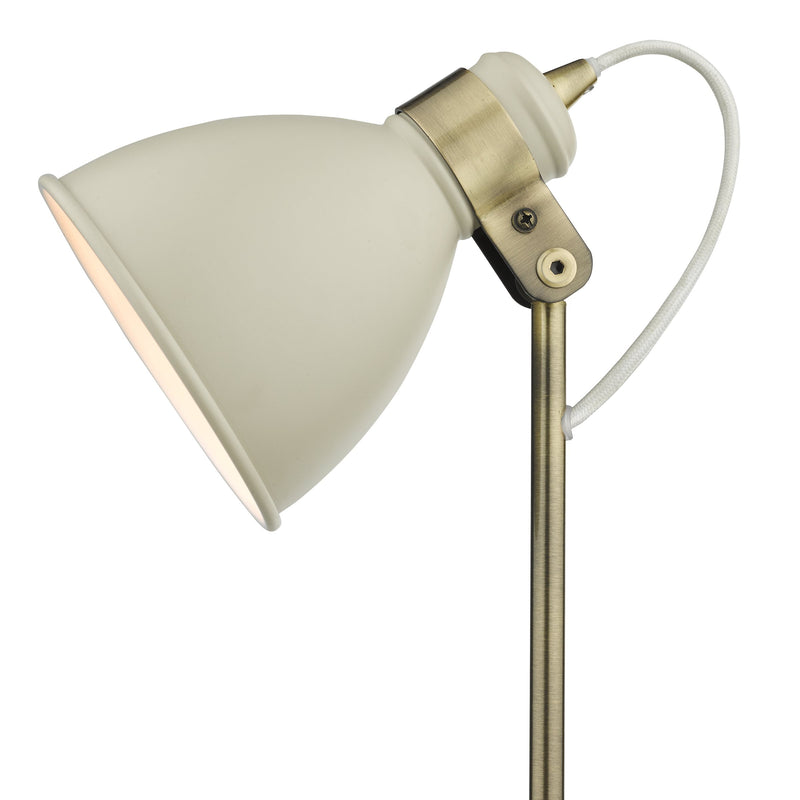 Load image into Gallery viewer, Dar Lighting FRE4233 Frederick Task Table Lamp Cream Antique Brass - 35070
