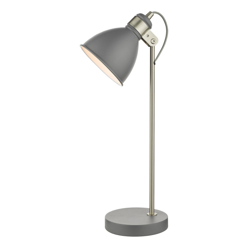 Load image into Gallery viewer, Dar Lighting FRE4237 Frederick Task Table Lamp Dark Grey Satin Chrome - 35071
