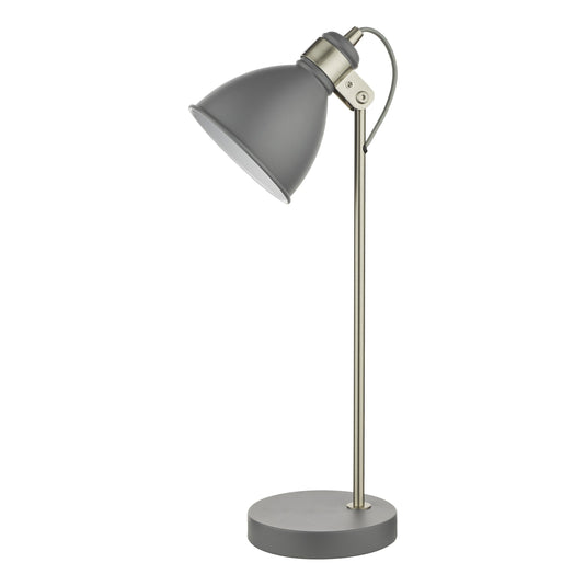 Dar Lighting FRE4237 Frederick Task Table Lamp Dark Grey Satin Chrome - 35071