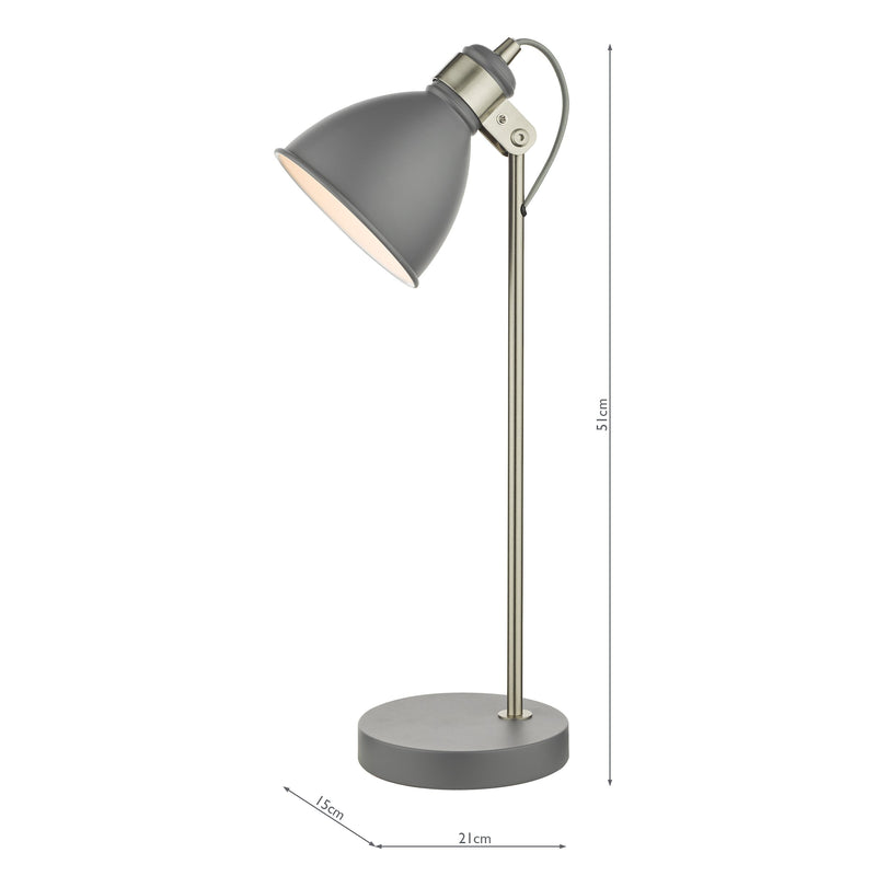 Load image into Gallery viewer, Dar Lighting FRE4237 Frederick Task Table Lamp Dark Grey Satin Chrome - 35071
