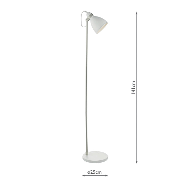 Load image into Gallery viewer, Dar Lighting FRE4902 Frederick Floor Lamp White &amp; Satin Chrome - 22680
