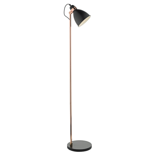 Dar Lighting FRE4922 Frederick Floor Lamp Black & Copper - 22681