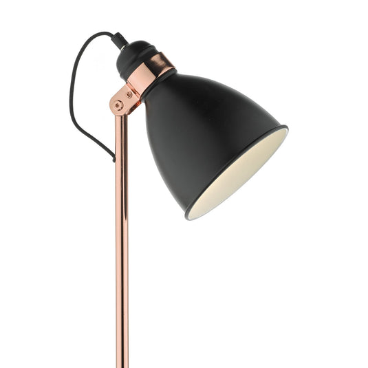 Dar Lighting FRE4922 Frederick Floor Lamp Black & Copper - 22681