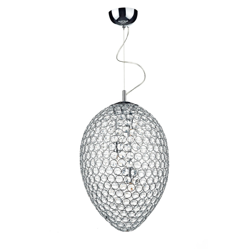 Load image into Gallery viewer, Dar Lighting FRO0350 Frost 3 Light Pendant Polished Chrome - 18918
